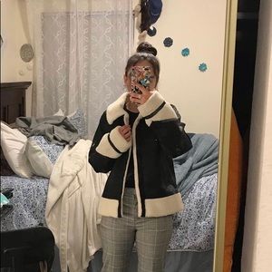Black and white leather coat from target brand universal thread